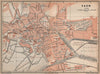 CAEN antique town city plan de la ville. Calvados carte. BAEDEKER 1905 old map