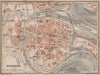 BESANÇON antique town city plan de la ville. Doubs carte. BAEDEKER 1905 map