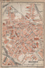 BOURGES antique town city plan de la ville. Cher carte. BAEDEKER 1905 old map