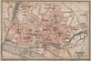 NEVERS antique town city plan de la ville. Nièvre carte. BAEDEKER 1905 old map
