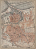 CALAIS antique town city plan de la ville. Pas-de-Calais carte 1909 old map