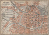 AMIENS antique town city plan de la ville. Somme carte. BAEDEKER 1909 old map