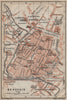 BEAUVAIS antique town city plan de la ville. Oise carte. BAEDEKER 1909 old map