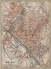 REIMS antique town city plan de la ville. Marne carte. BAEDEKER 1909 old map
