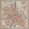 VERDUN antique town city plan de la ville. Meuse carte. BAEDEKER. SMALL 1909 map