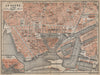 LE HAVRE antique town city plan de la ville. Seine-Maritime carte 1909 old map