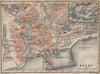 BREST town city plan de la ville. Finistère. Rade de Brest carte 1909 old map