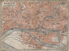 NANTES antique town city plan de la ville. Loire-Atlantique carte 1909 old map