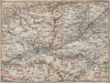 LOIRE VALLEY/CHATEAUX. Tours Blois Chinon Cher carte. BAEDEKER 1909 old map