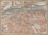 TOURS antique town city plan de la ville. Indre-et-Loire carte 1909 old map