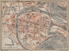 BESANÇON antique town city plan de la ville. Doubs carte. BAEDEKER 1909 map
