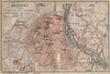 AUXERRE antique town city plan de la ville. Yonne carte. BAEDEKER 1909 old map