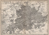 ELBERFELD antique town city stadtplan. Germany karte. BAEDEKER 1886 old map