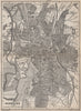HANNOVER antique town city stadtplan. Hanover. Lower Saxony karte 1886 old map