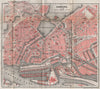 HAMBURG antique town city stadtplan. Deutschland karte. BAEDEKER 1886 old map