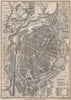 LÜBECK antique town city stadtplan. Schleswig-Holstein karte. BAEDEKER 1886 map