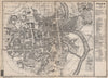 POSEN POZNAN antique town city plan miasta. Poznań. Poland mapa 1886 old