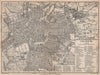 LEIPZIG antique town city stadtplan II. Saxony karte. BAEDEKER 1886 old map