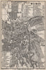 WEIMAR antique town city stadtplan. Thuringia karte. BAEDEKER 1886 old map