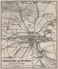 WEIMAR umgebung / environs. Thuringia karte. BAEDEKER. SMALL 1886 old map