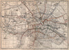 BERLIN STRAßENBAHNNETZ. Tramway network city centre/innere stadt plan 1886 map