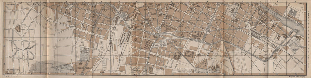 BERLIN SOUTH antique town city innere stadtplan. Neu-Schöneberg karte 1886 map