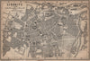 LIEGNITZ LEGNICA antique town city plan miasta. Silesia, Poland mapa 1900