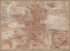 CHEMNITZ antique town city stadtplan. Saxony karte. BAEDEKER 1900 old map