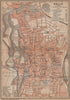 HALLE antique town city stadtplan. Saxony-Anhalt karte. BAEDEKER 1900 old map