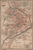 ERFURT antique town city stadtplan. Thuringia karte. BAEDEKER 1900 old map