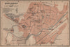 QUEDLINBURG antique town city stadtplan. Germany karte. BAEDEKER 1900 old map