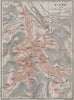 SIENA antique town city plan piano urbanistico. Italy mappa. BAEDEKER 1909