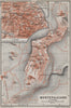 MONTEPULCIANO town city plan piano urbanistico & environs. Italy mappa 1909