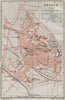AREZZO antique town city plan piano urbanistico. Italy mappa. BAEDEKER 1909
