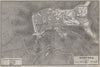 CORTONA antique town city plan piano urbanistico. Italy mappa 1909 old