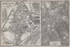 SPOLETO town city plan piano urbanistico & environs. Italy mappa 1909 old