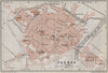FAENZA antique town city plan piano urbanistico. Italy mappa. BAEDEKER 1909