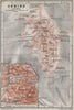 URBINO town city plan piano urbanistico & environs. Italy mappa 1909 old