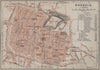 BRESCIA antique town city plan piano urbanistico. Italy mappa 1909 old