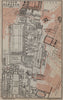 FORUM ROMANUM ground plan, Rome. Roman Forum mappa. BAEDEKER 1909 old