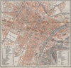 TORINO TURIN antique town city plan piano urbanistico. Italy mappa 1909