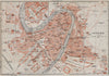 VERONA antique town city plan piano urbanistico. Italy mappa. BAEDEKER 1909