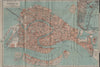 VENEZIA VENICE town city plan. Inset Lagune Venete. Lagoon mappa 1909 old
