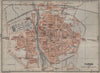 PARMA antique town city plan piano urbanistico. Italy mappa. BAEDEKER 1909
