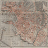 GENOVA GENOA town city plan piano urbanistico. Gênes. Italy mappa 1909 old