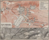 HADRIAN'S VILLA at TIVOLI. VILLA ADRIANA ground plan. Italy Italia 1909 map