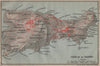 ISOLA DI CAPRI topo-map. Anacapri. Italy mappa. BAEDEKER 1909 old antique