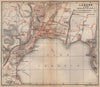 LUGANO antique town city stadtplan. Switzerland carte karte. BAEDEKER 1895 map