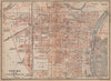 TORINO TURIN antique town city plan piano urbanistico. Italy mappa 1895