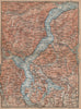 LAGO/LAKE MAGGIORE & LAGO/LAKE D'ORTA Varese Pallanza topo-map. Italy 1895